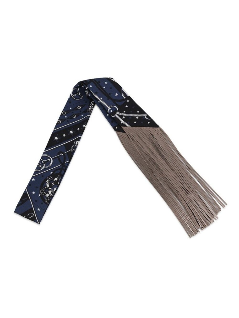 Hermes Twilly Fringe Cles a Pois les Silk Leather SS Scarf